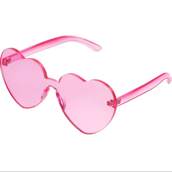 Accessories - Acrylic Pink Heart Sunglasses